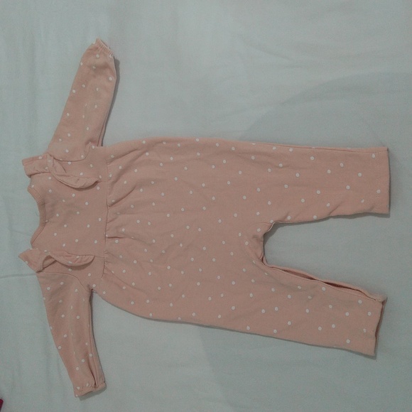 Rabbit + Bear Light Tan Polka Dot Baby Girl Romper 3M - Picture 8 of 11